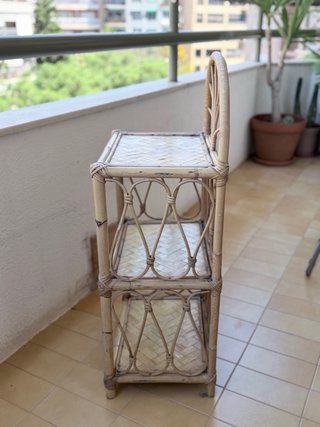 Mueble caña bambú y mimbre 3 estantes