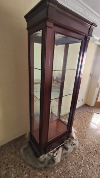 Vitrina de madera y cristal
