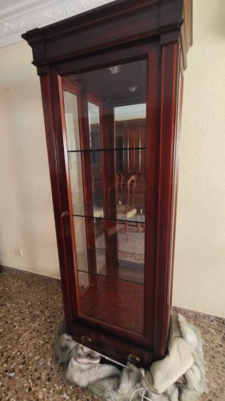 Vitrina de madera y cristal