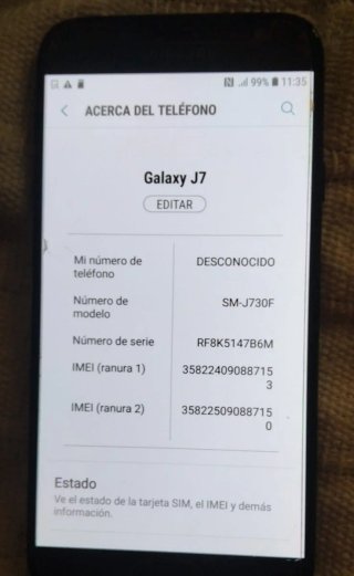 Samsung Galaxy J7 Cargador Negro