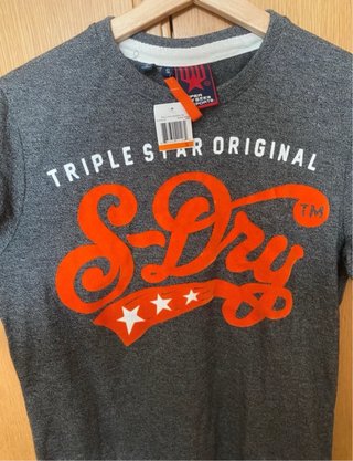 Camiseta Superdry Gris Naranja Talla M