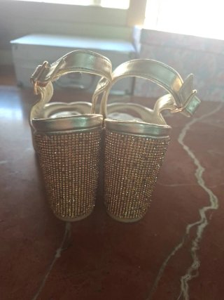 Zapatos de fiesta dorados talla 37