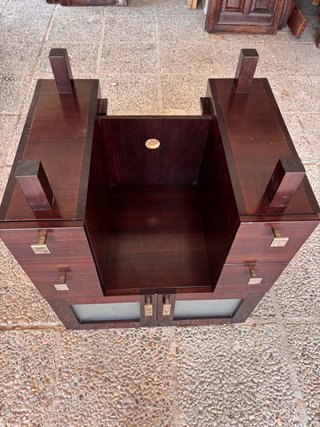 Mueble de lavabo completo madera y cristal