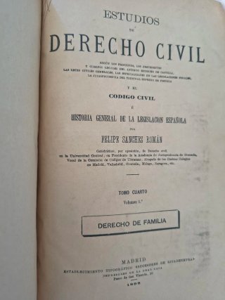 Estudios Derecho Civil (Sánchez Román, 1879-1910)