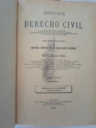 Estudios Derecho Civil (Sánchez Román, 1879-1910)