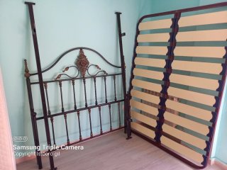 Cama Hierro Forjado Rústico Negra/Dorada