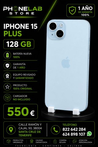iPhone 15 Plus 128GB Azul