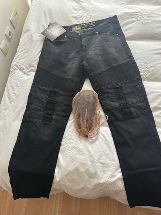 Vaqueros Moto Negros Talla 34