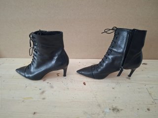 Botas Zara Tacón Aguja Cordones Cremallera