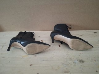 Botas Zara Tacón Aguja Cordones Cremallera