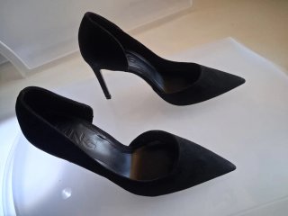 Zapatos Mango Ante Negros Talla 38