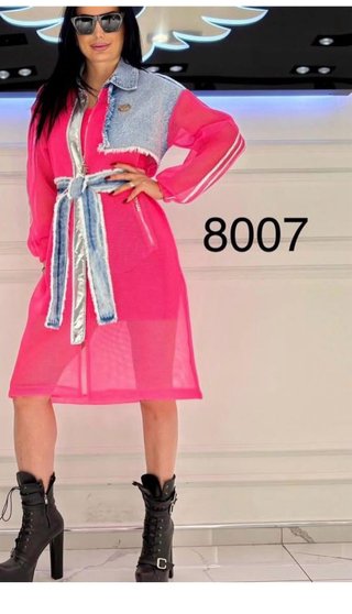 Vestido rosa y plateado
