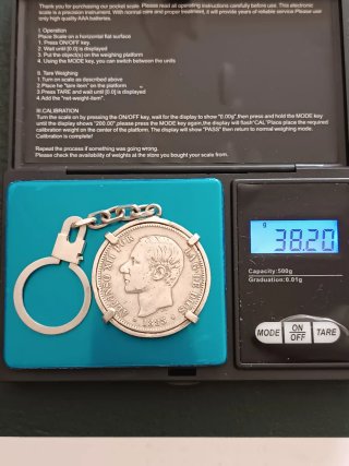 Moneda Antigua Alfonso XII 1885 Plata. Engarzada