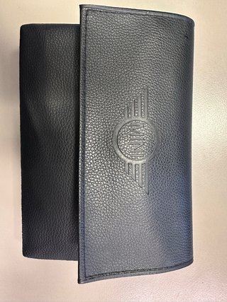Pochette Mini in pelle blu