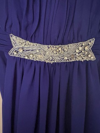 Vestido Azul Noche Pedrería Talla 38