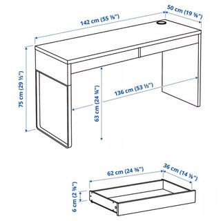 Escritorio Ikea Micke Blanco 142x50 cm