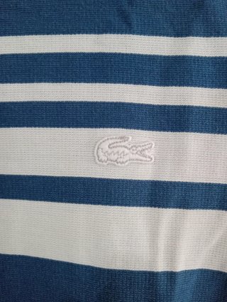 Polo Lacoste Rayas Azul Blanco Talla M vintage
