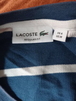 Polo Lacoste Rayas Azul Blanco Talla M vintage