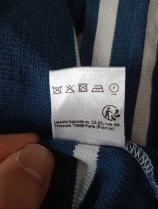 Polo Lacoste Rayas Azul Blanco Talla M vintage