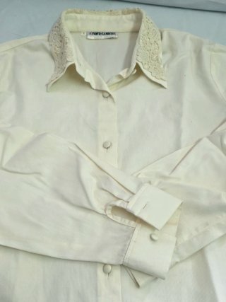Nara Camicie camicia piquet e macramè taglia M