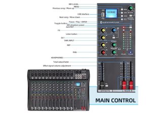 Mesa de Sonido Depusheng DT12 12 Canales