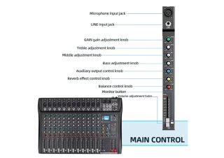 Mesa de Sonido Depusheng DT12 12 Canales
