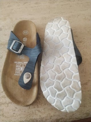 Sandalias Beige y Azul
