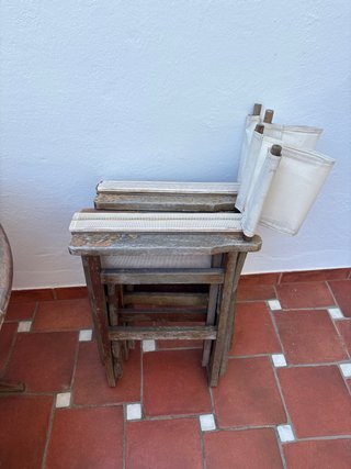 Mesa y sillas de exterior madera