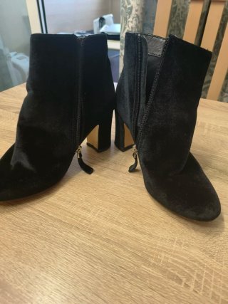 Botines de terciopelo negros mujer