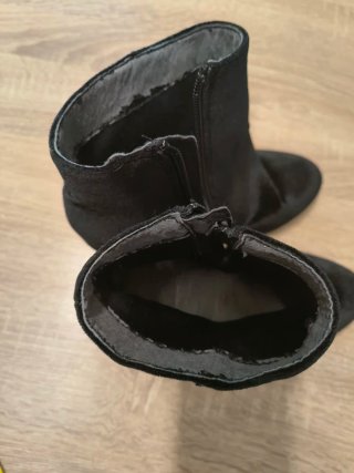 Botines de terciopelo negros mujer