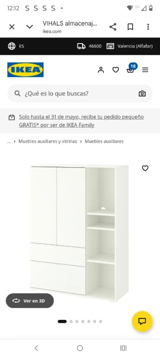 Mueble almacenaje blanco Ikea VIHALS