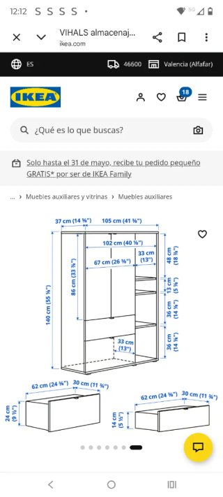 Mueble almacenaje blanco Ikea VIHALS