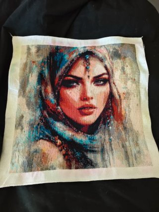 Cuadro Punto de Cruz Mujer 40x40