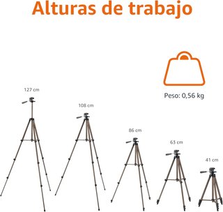 Trípode Aluminio Amazon Basics 127cm + Funda