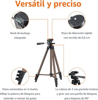 Trípode Aluminio Amazon Basics 127cm + Funda