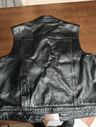 Chaleco de cuero negro alta calidad
