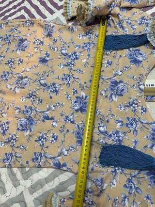 Vestido Flamenca Gitana Beige/Azul