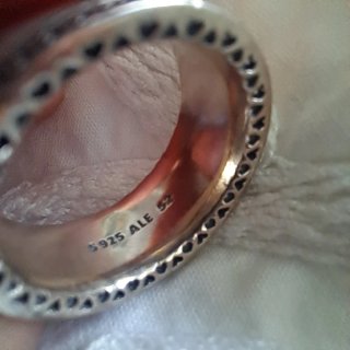 Anillo Pandora  Esmalte Rosa con circonitas