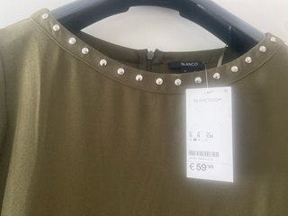 Vestido verde Blanco talla S