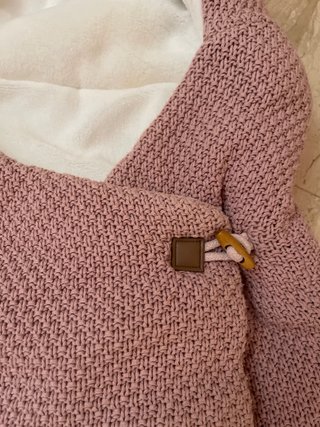 Saco capazo bebé tejido rosa
