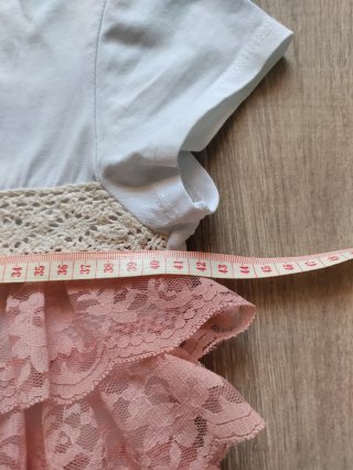 Camiseta Stella H blanca con encaje Talla S