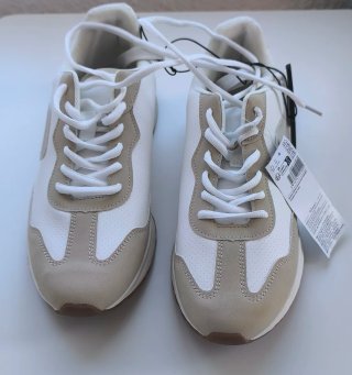 Zapatillas deportivas Inextens beige/blanco talla