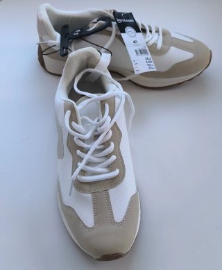 Zapatillas deportivas Inextens beige/blanco talla