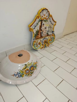 Benditera cerámica pintada a mano