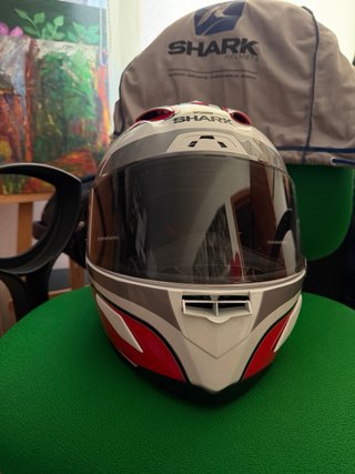 Casco integral de moto Shark Blanco Rojo
