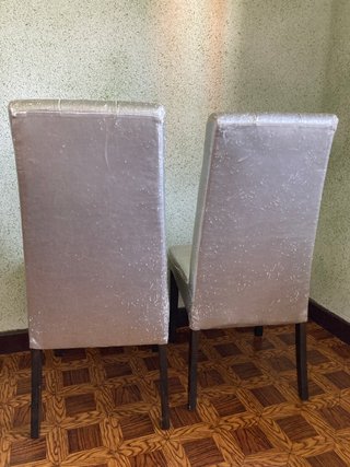 2 Sillas Comedor Piel Sintética Plata
