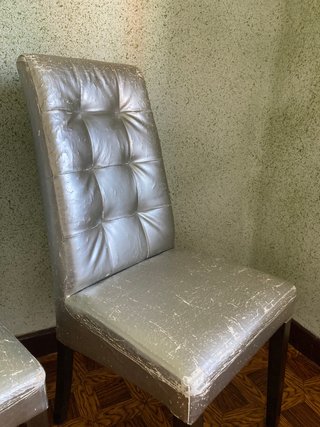 2 Sillas Comedor Piel Sintética Plata