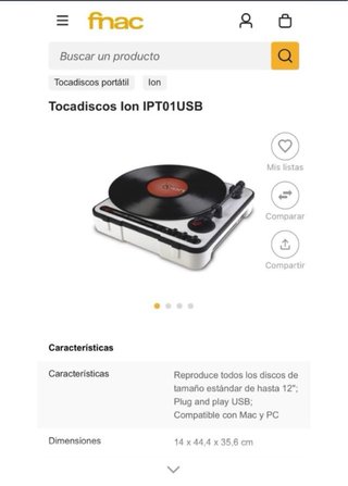 Tocadiscos ION IPT01USB Beige