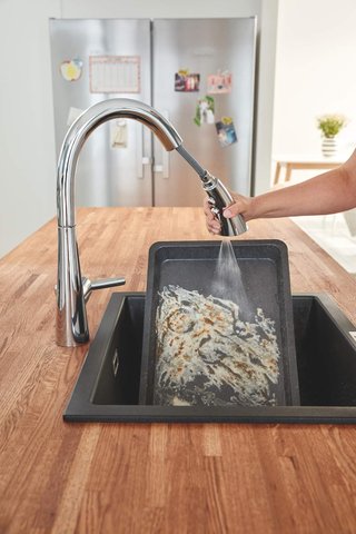 Rubinetto Grohe monocomando per lavello con doccetta estraibile e canna girevole