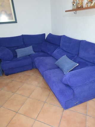 Sofá esquinero azul